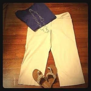 Ann Taylor Light Khaki Crop Pants